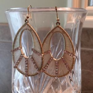 Crystal and Metal Dangle Earrings
